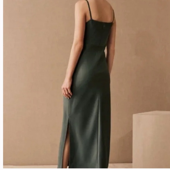 BHLDN Cali Satin Dress in Forrest - Picture 3 of 7